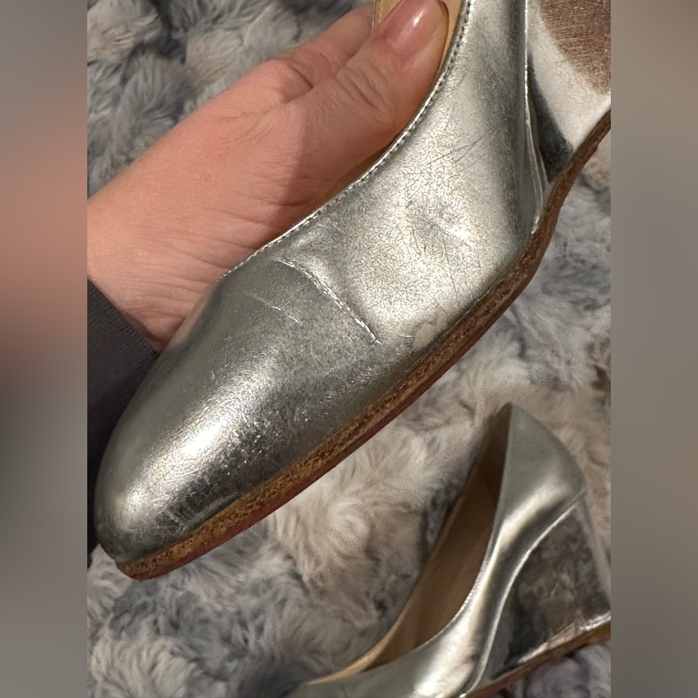 Christian Louboutin silver wedge 37 1/2 - Picture 12 of 13